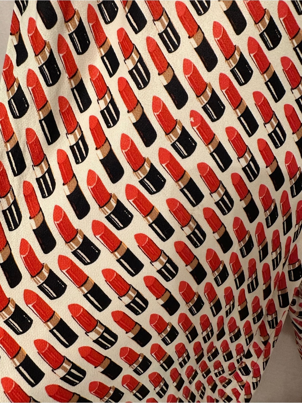 Anthropologie Lipstick Print Wide Leg Pants Size Large Red Black Novelty Print - Picture 5 of 7